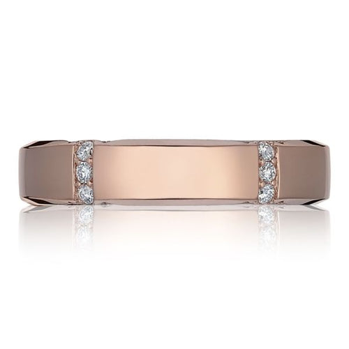 Tacori Gents Rose Gold and Diamond Wedding Band-65-5R2S