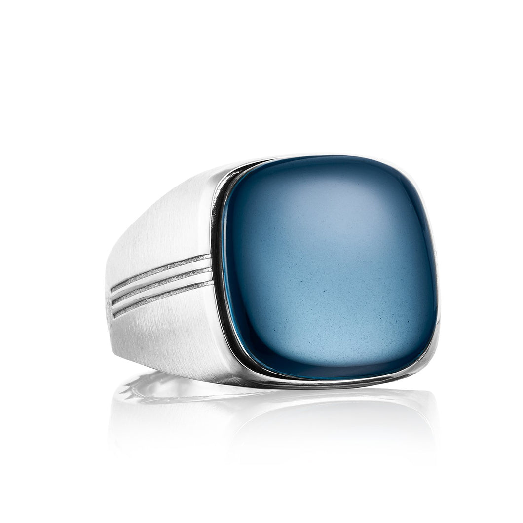Leave a stylish impression with this Sky Blue Topaz over Hematite g...