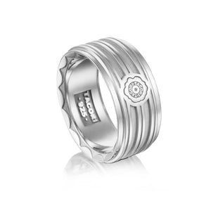 Sleek like the lines of a vintage roadster, this silver ring will m...