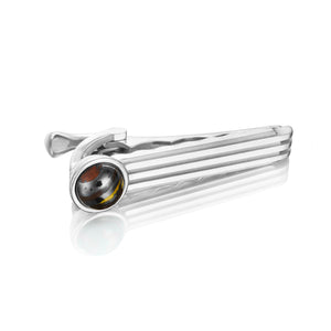 Sleek like the lines of a vintage roadster, this tie bar features a...
