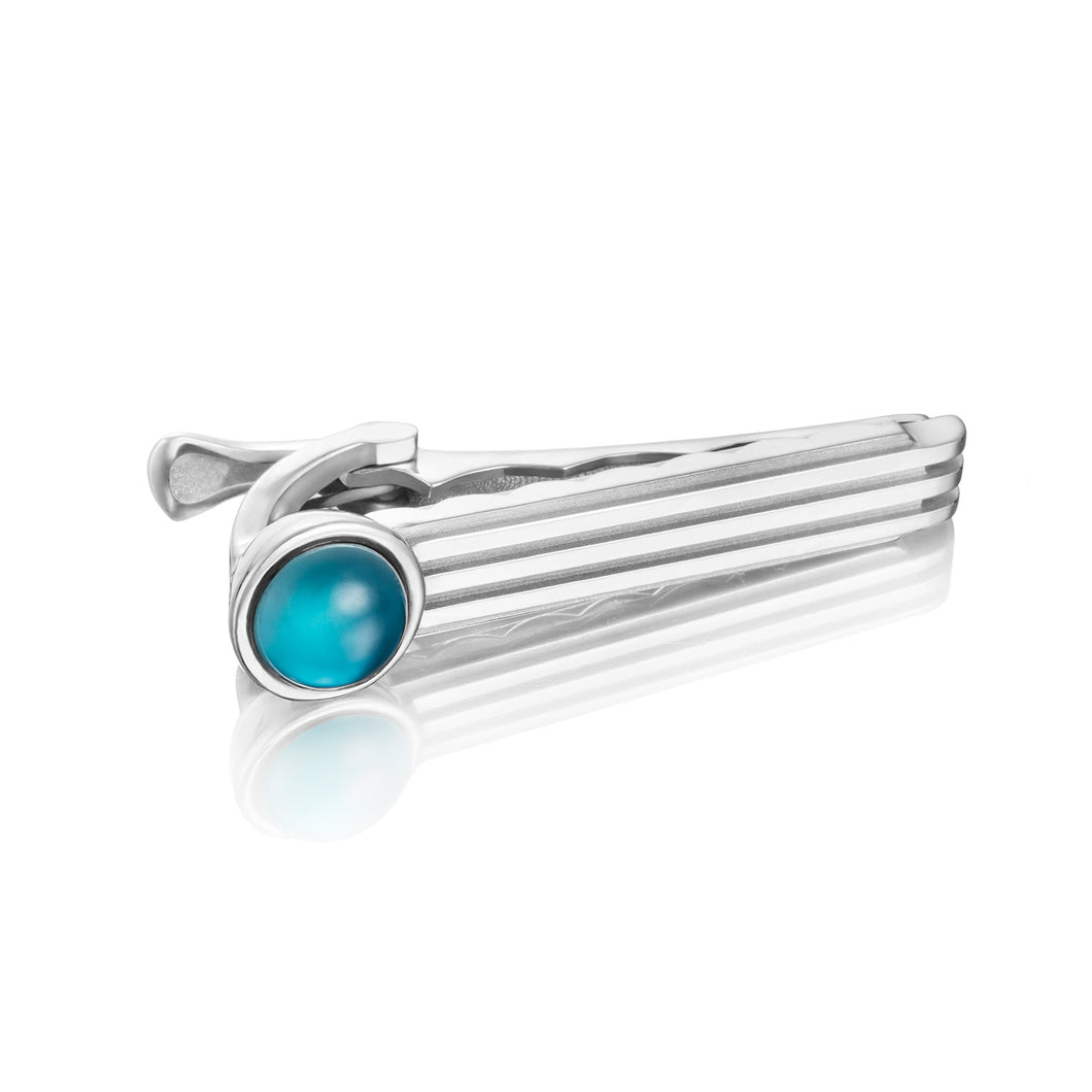Sleek like the lines of a vintage roadster, this tie bar features a...