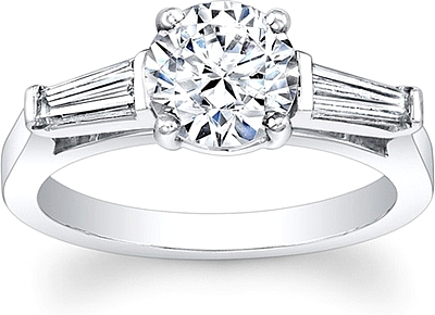 Tapered baguette 2025 engagement ring