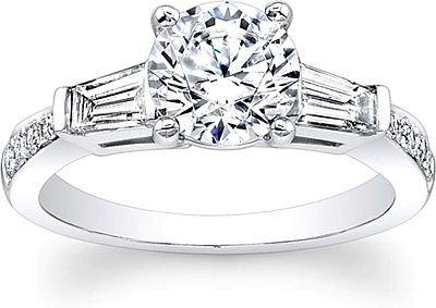 Tapered Baguette Diamond Engagement Ring