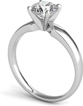 Tapered Four Prong Diamond Solitaire Engagement Ring