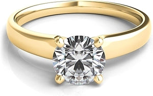 Tapered Four Prong Diamond Solitaire Engagement Ring