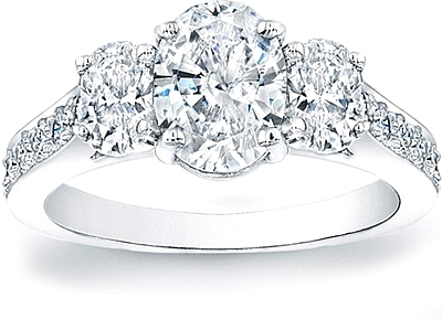 Three stone sales oval engagement ring