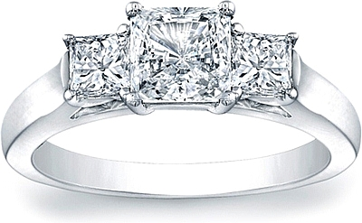 SCS1233B Three Stone Princess Cut Diamond Engagement Ring ndash