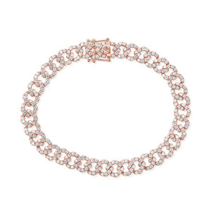 This bracelet features pave set round brilliant cut diamonds that t...