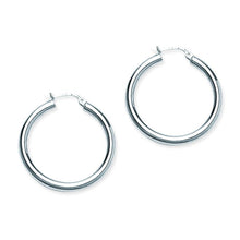 These hoop earrings are in 14k white gold and are 1.25