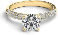 Triple Row Pave Diamond Engagement Ring