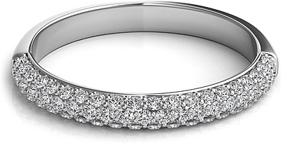 Triple Row Pave-Set Diamond Wedding Band-SNTWB342