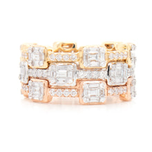 18k Yellow, Rose & White gold Triple Bands