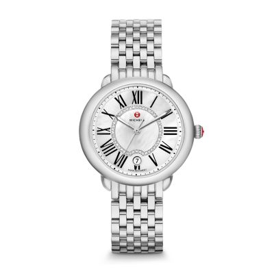 Michele Serein Mid Stainless-Steel Diamond Dial Watch