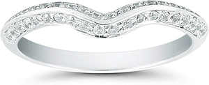 Vatche Beveled Pave Diamond Contoured Band