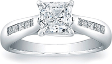 Vatche Channel-Set Princess Tapered X Prong Engagement Ring