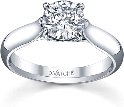 Vatche Solitaire Tapered X Prong Engagement Ring