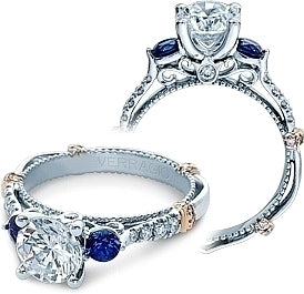 Verragio Diamond and Sapphire Engagement Ring