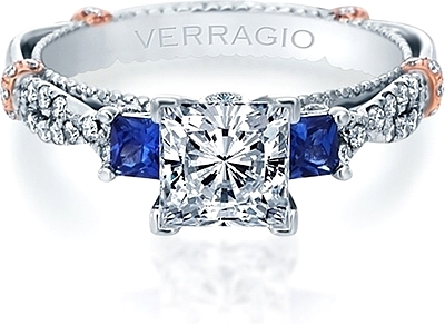 Verragio Diamond and Sapphire Twist Engagement Ring