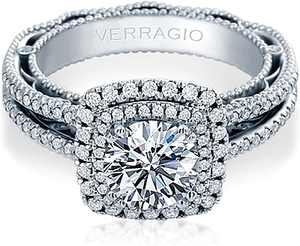 This engagement ring from the Venetian Collection, featuring 0.45 c...