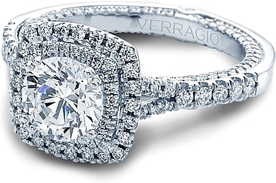 Verragio Double Halo Split Shank Engagement Ring