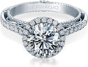 Verragio Halo Pave Diamond Engagement Ring