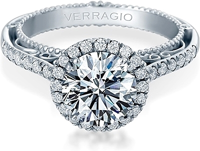 Verragio Halo Pave Diamond Engagement Ring