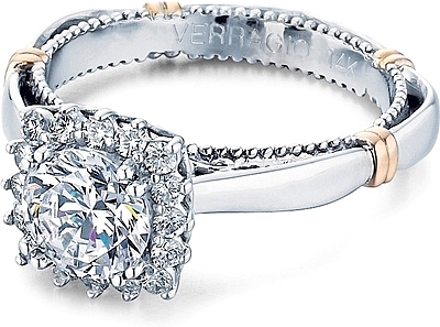 Verragio Halo Prong-Set Diamond Engagement Ring