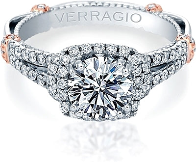 DL 117CU Verragio Halo Split Shank Engagement Ring H.L