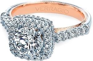 This diamond engagement ring setting by Verragio features pave set ...
