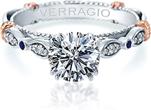 Verragio Prong-Set Diamond Engagement Ring With Sapphire Accents