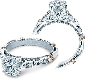 Verragio Prong-Set Diamond Engagement Ring With Sapphire Accents