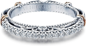 This diamond wedding band by Verragio features round brilliant cut ...