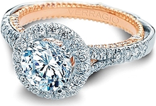 Verragio Split Shank Halo Diamond Engagement Ring