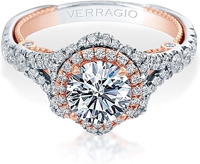 Verragio Split Shank Halo Diamond Engagement Ring