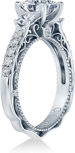 Verragio Three Stone Pave Diamond Engagement Ring