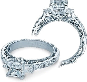 Verragio Three Stone Pave Diamond Engagement Ring