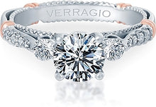 Verragio Three Stone Pave Diamond Engagement Ring
