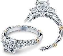 Verragio Three Stone Pave Diamond Engagement Ring