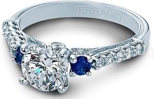 This diamond engagement ring setting by Verragio features round bri...