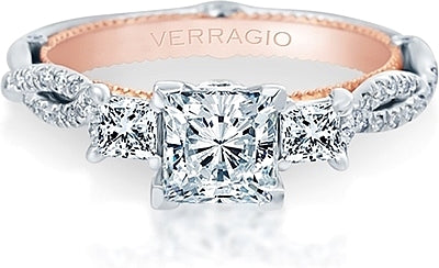ENG 0423DP 2T Verragio Three Stone Twist Engagement Ring