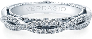 This beautiful diamond wedding band from Verragio features round br...