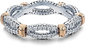 This diamond wedding band by Verragio features round brilliant cut ...