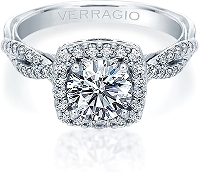 V 918 CU7 Verragio Twist Shank Halo Diamond Engagement Ring nda