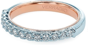 This beautiful diamond wedding band from Verragio features round br...
