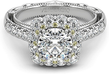 Verragio Yellow Diamond Halo Diamond Engagement Ring