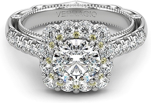 Verragio Yellow Diamond Halo Diamond Engagement Ring