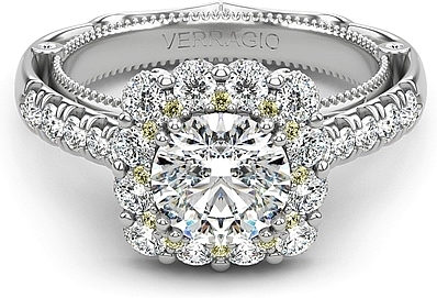 Verragio Yellow Diamond Halo Diamond Engagement Ring