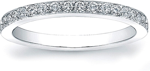 Wedding Band with Pave-Set Round Diamonds- 1/3ct tw