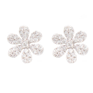 Summery studs in petal shapes featuring diamonds totaling .27ct