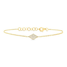 This bracelet features a diamond shape in the center with round bri...